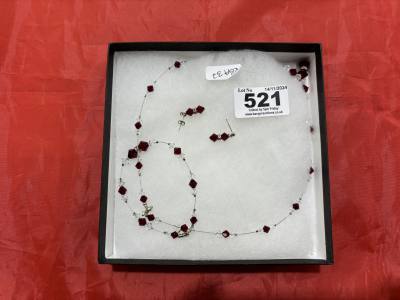 SILVER NECKLACE,BRACELET + EARRING SET