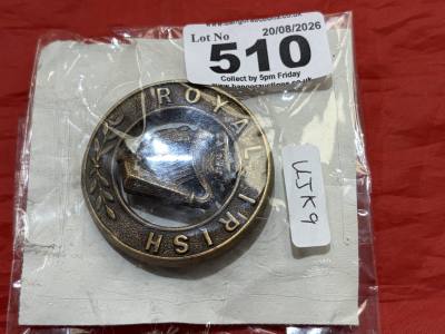 ROYAL IRISH BRASS BADGE