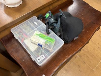 BOX OF LURES + LEEDA REEL