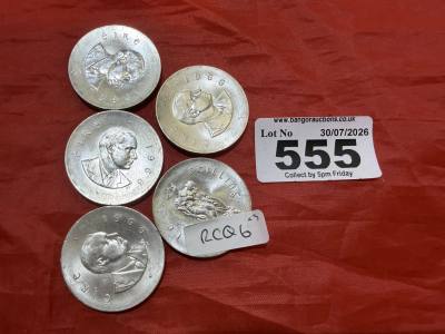 5 X 1966 PEARCE SILVER COINS