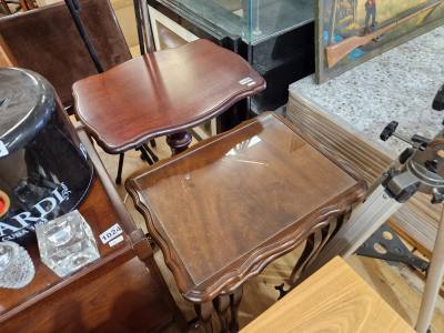 MAHOGANY TABLE NEST + SIDE TABLE