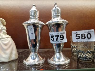 PAIR OF RAMANAND STERLING SALT SHAKERS