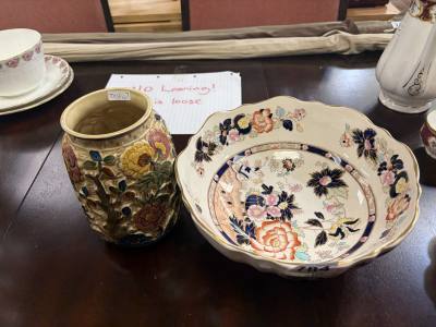 MASONS BOWL + INDIAN TREE VASE