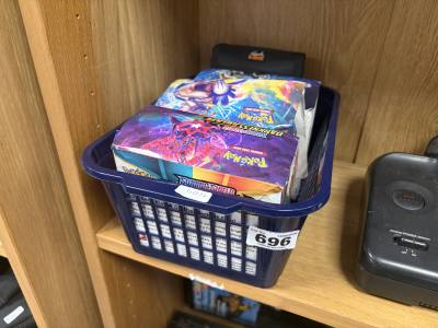 BOX OF POKEMON CARDS + BINOCULARS