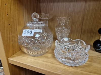 TABLE LOT OF CRYSTAL