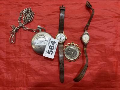 2 X WATCHES + POCKET WATCH