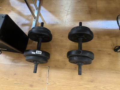 2 X DUMBBELLS + WEIGHTS