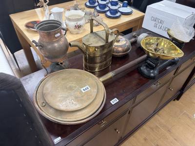 LOT OF BRASS + COPPER + BEDPAN