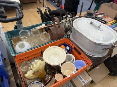 3 BOX LOTS + DOUBLE BOILER