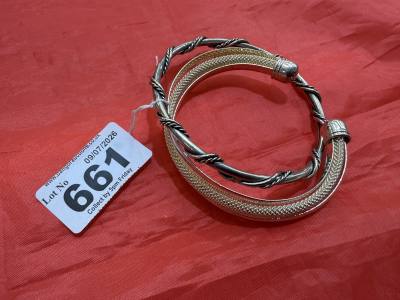 SILVER BANGLE + OTHER
