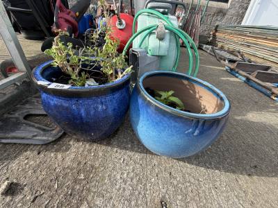 2 X GLAZED PLANTERS