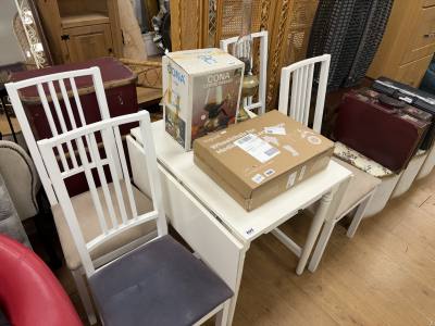 DROP LEAF TABLE + 4 X CHAIRS