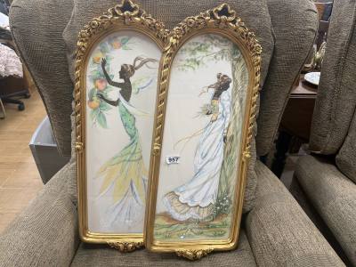 PAIR OF CHRISTINE SILVER SILHOUETTES