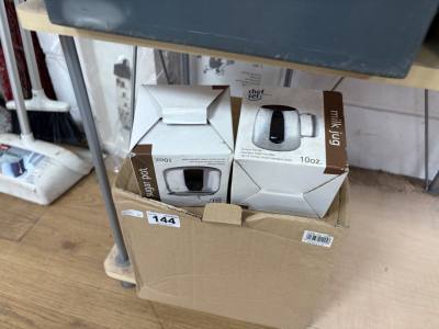 BOX OF NEW SUGAR POTS