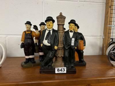 3 X LAUREL + HARDY FIGURES