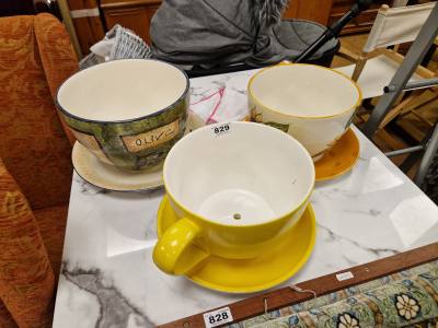 3 X TEA CUP PLATTERS