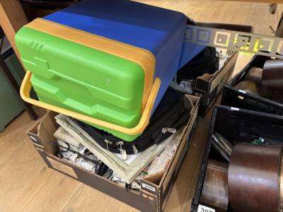 3 X BOXES OF HOUSEHOLD ITEMS + MIRROR