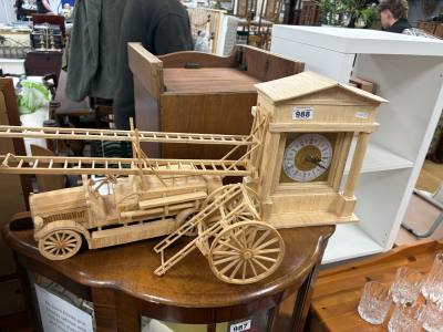 MATCHSTICK MODEL TRUCK + MATCHSTICK MODEL BOAT