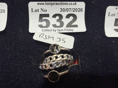 2 X SILVER DRESS RINGS