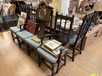 ERCOL EXTENDING TABLE + 6 X CHAIRS