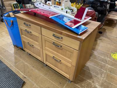 OAK TOP DRAWERED KITCHEN ISLAND