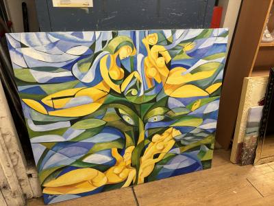 LARGE ABSTRACT OIL ON  CANVAS