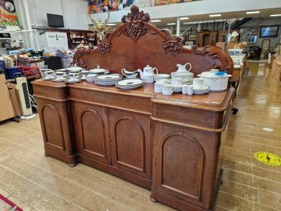 VICTORIAN BREAKFRONT GALLERY BACK SIDEBOARD
