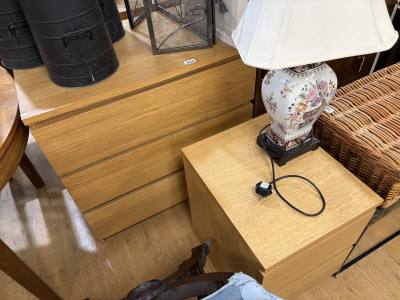 OAK EFFECT DRAWER + BEDSIDE