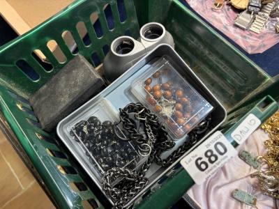 BOX OF DRESS JEWELLERY ETC