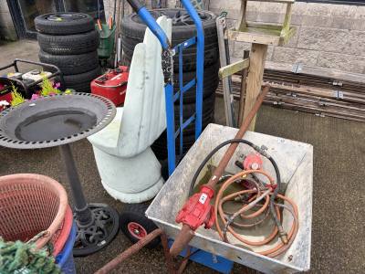 BLUE METAL TROLLEY