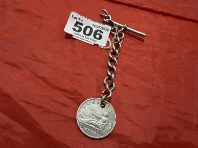 SILVER COIN, CHAIN + T-BAR