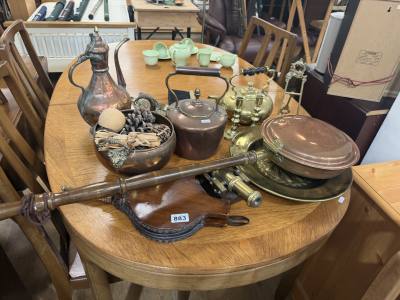 TABLE LOT OF BRASS