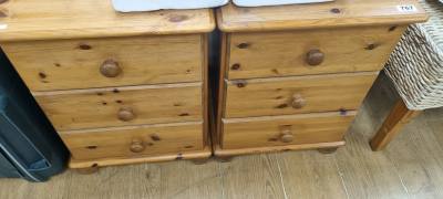 PAIR OF PINE BEDSIDE DRAWERS