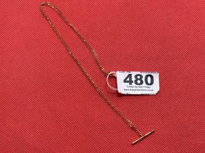 9CT CHAIN + BAR PENDANT