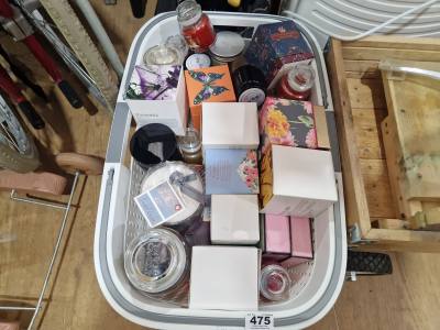 BOX OF NEW CANDLES ETC