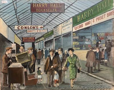 J. WHYTE OIL ON BOARD "SMITHFIELD MARKET" (50X40)