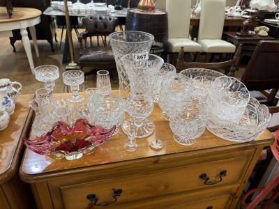 MURANO BOWL + LOT OF CRYSTAL