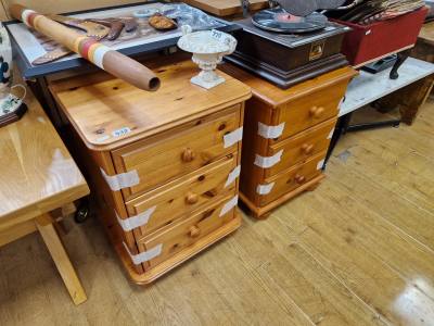 2 X PINE BEDSIDES