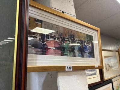 FISHING BOATS WATERCOLOUR BY JEFF MONAGHAN
