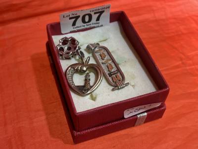 3 X SILVER PENDANTS