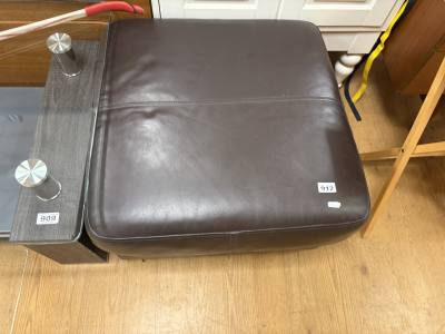 BROWN LEATHER FOOTSTOOL