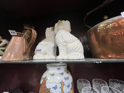 PAIR OF STAFFORDSHIRE MANTLE DOGS