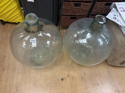 PAIR OF GLASS VASES