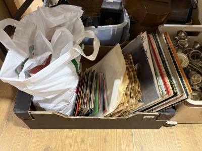 BOX OF RECORDS + TAPES