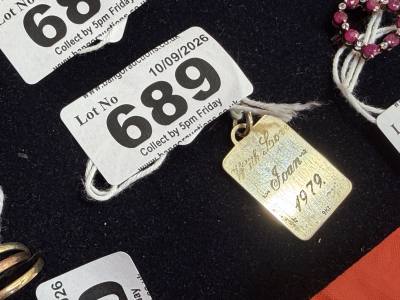 9 CT IDENTITY PENDANT (2.4 GRAMS)