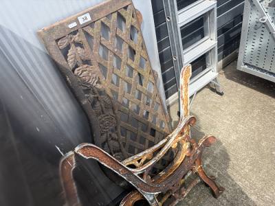 PAIR OF CAST ENDS + BACK