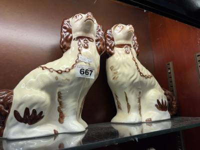 PAIR OF STAFFORDSHIRE DOGS