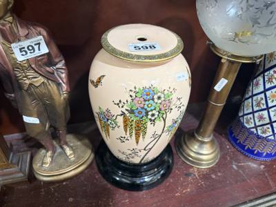 C. DEVON HAND PAINTED LAMP BASE (REWIRE)