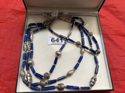 HEAVY SILVER + LAPIS NECKLACE