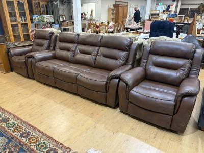3 PIECE LEATHER RECLINING SUITE